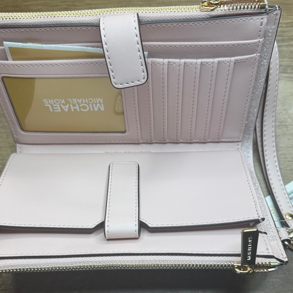 Michael Kors Medium Jaycee Powder Blush Ombre Backpack and Wristlet Set - Picture 5 of 11